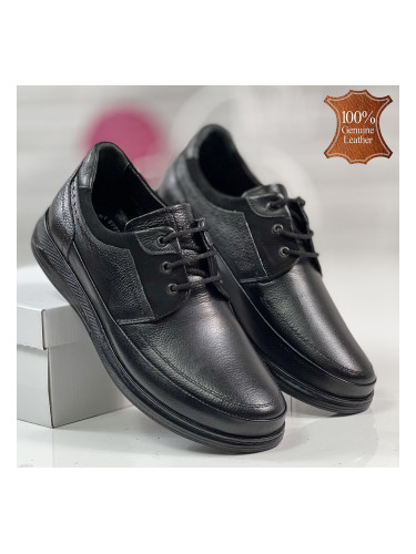 Елегантни черни мъжки обувки изработени от естествена кожа 3005 black