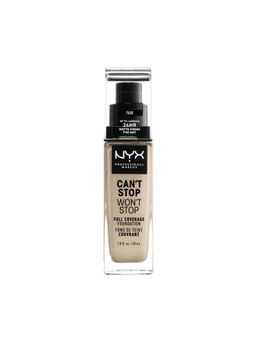 NYX Professional Makeup Can't Stop Won't Stop Фон дьо тен за жени 30 ml Нюанс 1.5 Fair