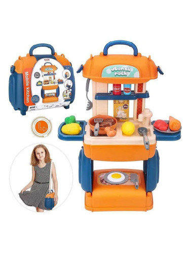 Детски преносим комплект - Мобилна кухня, Оранжева, 36 части