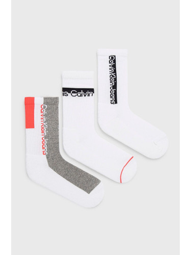 Чорапи Calvin Klein Jeans (3 чифта) в бяло 701218754