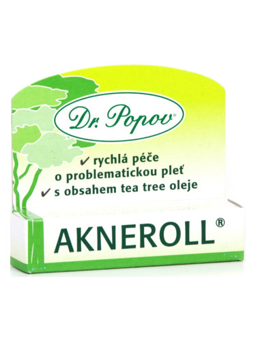 Dr. Popov Akneroll with tea tree концентрат за проблемна кожа против несъвършенствата на акнозна кожа 6 мл.