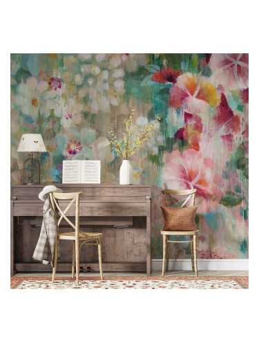 Фототапет с ръчно рисувани цветя