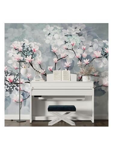 Фототапет Стена от 3Д цветя