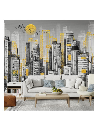 Фототапет графитен град