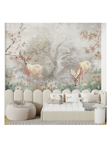 Фототапет бели цветя