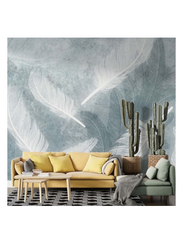 Фототапет Падащи бели пера