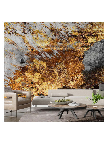 Фототапет Стена в сиво и злато