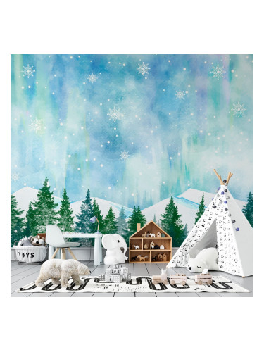 Фототапет Снежинки в планината