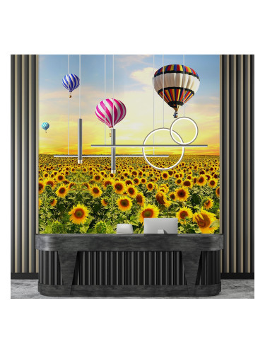 Фототапет Балони над слънчогледи
