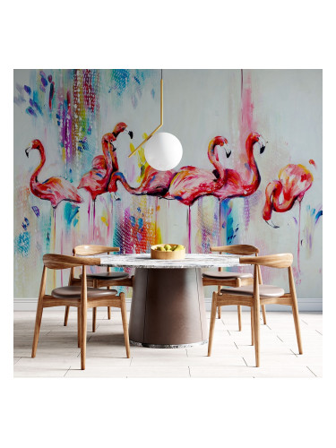 Фототапет Рисунка на фламинго