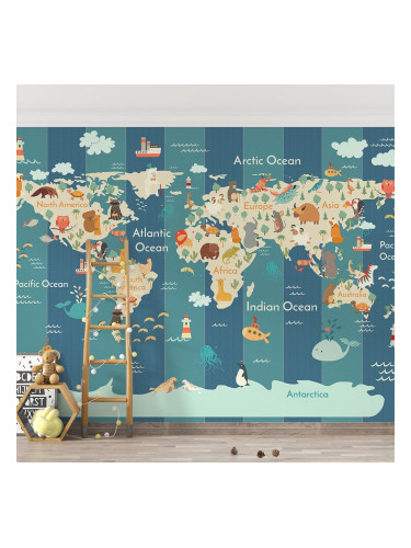 Фототапет Детска карта на света