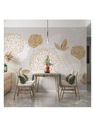 Фототапет Златни цветя 2