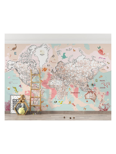 Фототапет Розова карта