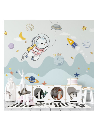Фототапет за детска стая - Коте космонавт