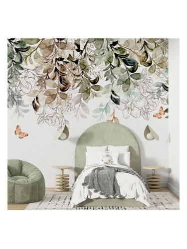 Фототапет - Нарисувани листа