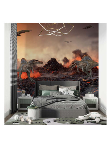 Фототапет - Динозаври и вулкани