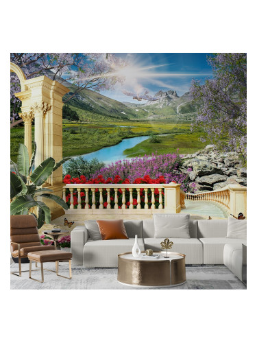 Фототапет - Тераса към планината