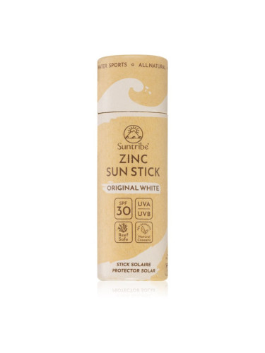 Suntribe Sports Zinc Stick минерална защитна пръчица за чувствителни места SPF 50 Original White 30 гр.