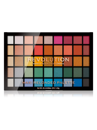 Makeup Revolution Maxi Reloaded Palette палитра с прахообразни сенки за очи цвят Big Shot 45x1.35 гр.
