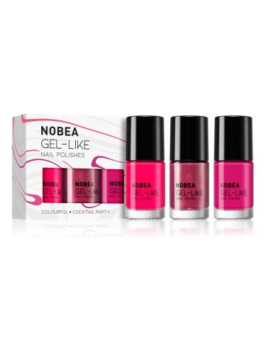 NOBEA Day-to-Day 3-Piece Gel-like Nail Polish set комплект лак за нокти Cocktail Party