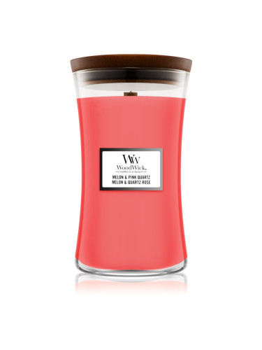 Woodwick Melon & Pink Quarz ароматна свещ  с дървен фитил 609,5 гр.