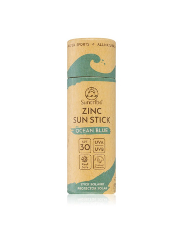 Suntribe Sports Zinc Stick минерална защитна пръчица за чувствителни места SPF 30 Ocean Blue 30 гр.