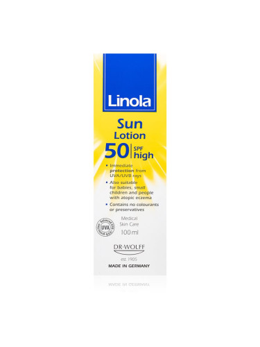 Linola Sun Lotion SPF50 крем за загар за суха към атопична кожа 100 мл.