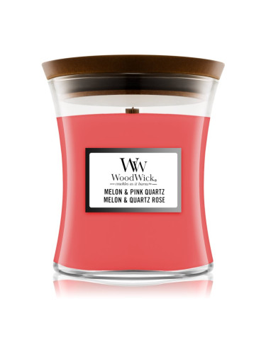 Woodwick Melon & Pink Quarz ароматна свещ  с дървен фитил 275 гр.