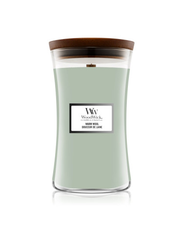 Woodwick Warm Wool ароматна свещ с дървен фитил 610 гр.
