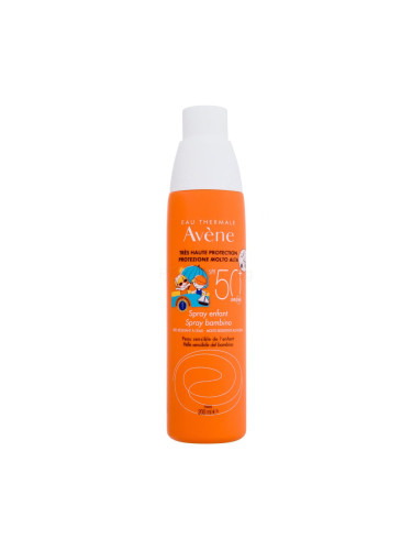 Avene Sun Kids Spray SPF50+ Слънцезащитна козметика за тяло за деца 200 ml