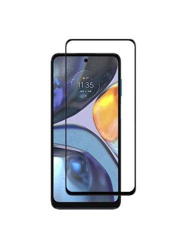 Стъклен протектор OG Premium paper box с цяло лепило, За Motorola Moto G22, Черен