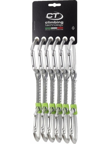 Climbing Technology Lime Set DY Quickdraw Silver Solid Straight/Solid Bent Gate 12.0