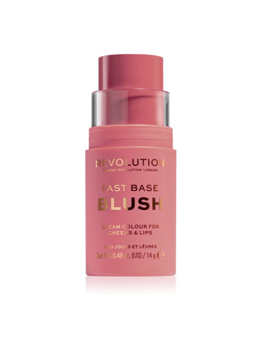 Makeup Revolution Fast Base тониращ балсам за устни и скули цвят Blush 14 гр.