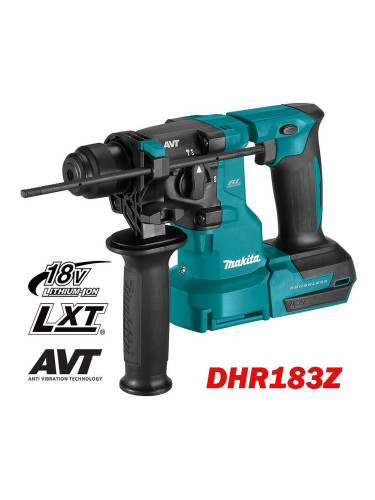 Перфоратор акумулаторен Makita DHR183Z, 18V, LXT, SDS-plus, 1.7J, безчетков мотор