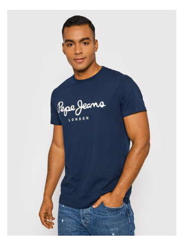 Pepe Jeans Тишърт Original PM508210 Тъмносин Slim Fit