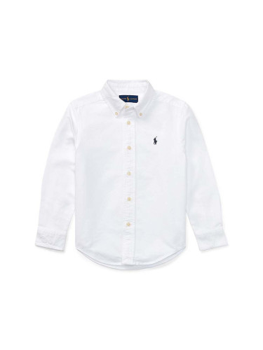Детска памучна риза Polo Ralph Lauren в бяло