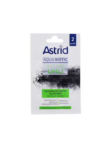 Astrid Aqua Biotic Active Charcoal Cleansing Mask Маска за лице за жени 2x8 ml