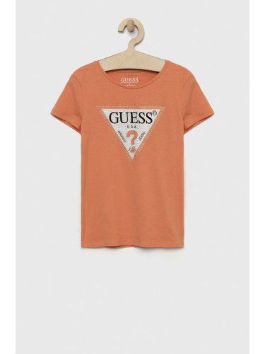 Детска тениска Guess в оранжево