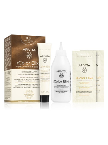 Apivita My Color Elixir боя за коса без амоняк цвят 8.3 Light Blonde Gold 1 бр.