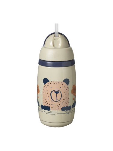 Tommee Tippee Superstar Insulated Straw чаша със сламка за деца 12m+ Grey 266 мл.