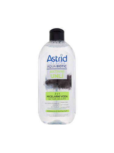 Astrid Aqua Biotic Active Charcoal 3in1 Micellar Water Мицеларна вода за жени 400 ml