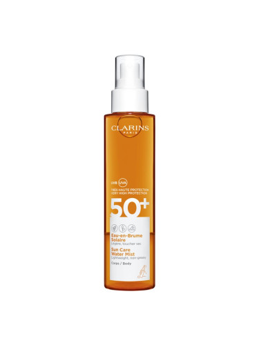 Clarins Sun Care Water Mist прозрачна мъбла за слънчеви бани SPF 50+ 150 мл.