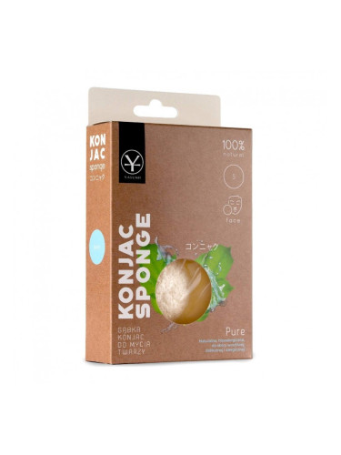 YASUMI Konjac Pure Sponge For Face Wash, Natural, Hypoallergenic Гъби за лице унисекс 20gr