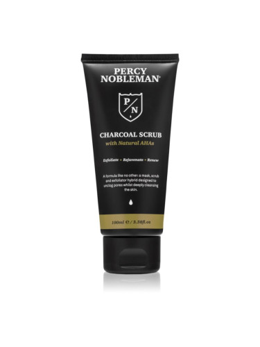 Percy Nobleman Charcoal Scrub почистващ пилинг за лице 3 в 1 100 мл.