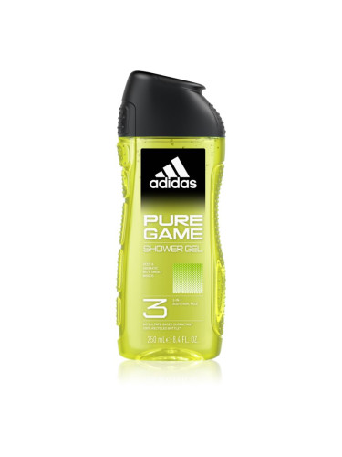 Adidas Pure Game душ-гел за лице, тяло и коса 3 в 1 за мъже 250 мл.