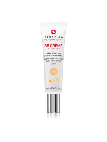 Erborian BB Cream тониращ крем за съвършен вид на кожата на лицето SPF 20 малка опаковка цвят Doré  15 мл.