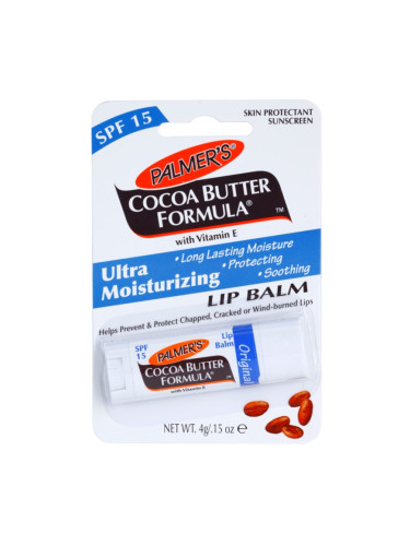 Palmer’s Face & Lip Cocoa Butter Formula хидратиращ балсам за устни SPF 15 вкус Original Cocoa Butter 4 гр.