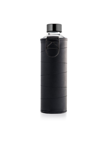 Equa Mismatch стъклена бутилка за вода + опаковка от изкуствена кожа боя Graphite 750 мл.