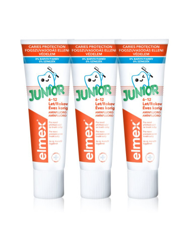 Elmex Junior 6-12 Years паста за зъби за деца 3x75 мл.