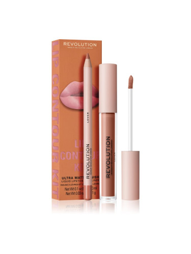 Makeup Revolution Lip Contour Kit комплект за устни цвят Lover